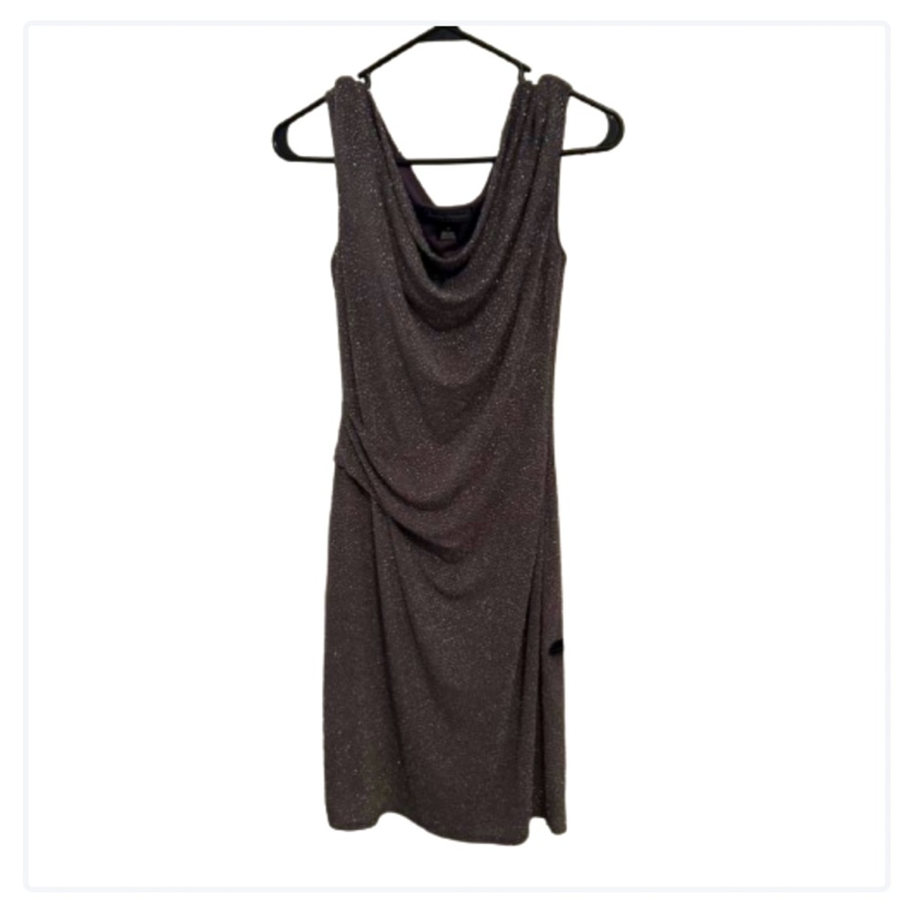 JESSICA HOWARD SLEEVELESS GRAY SEQUINED MIDI DRESS